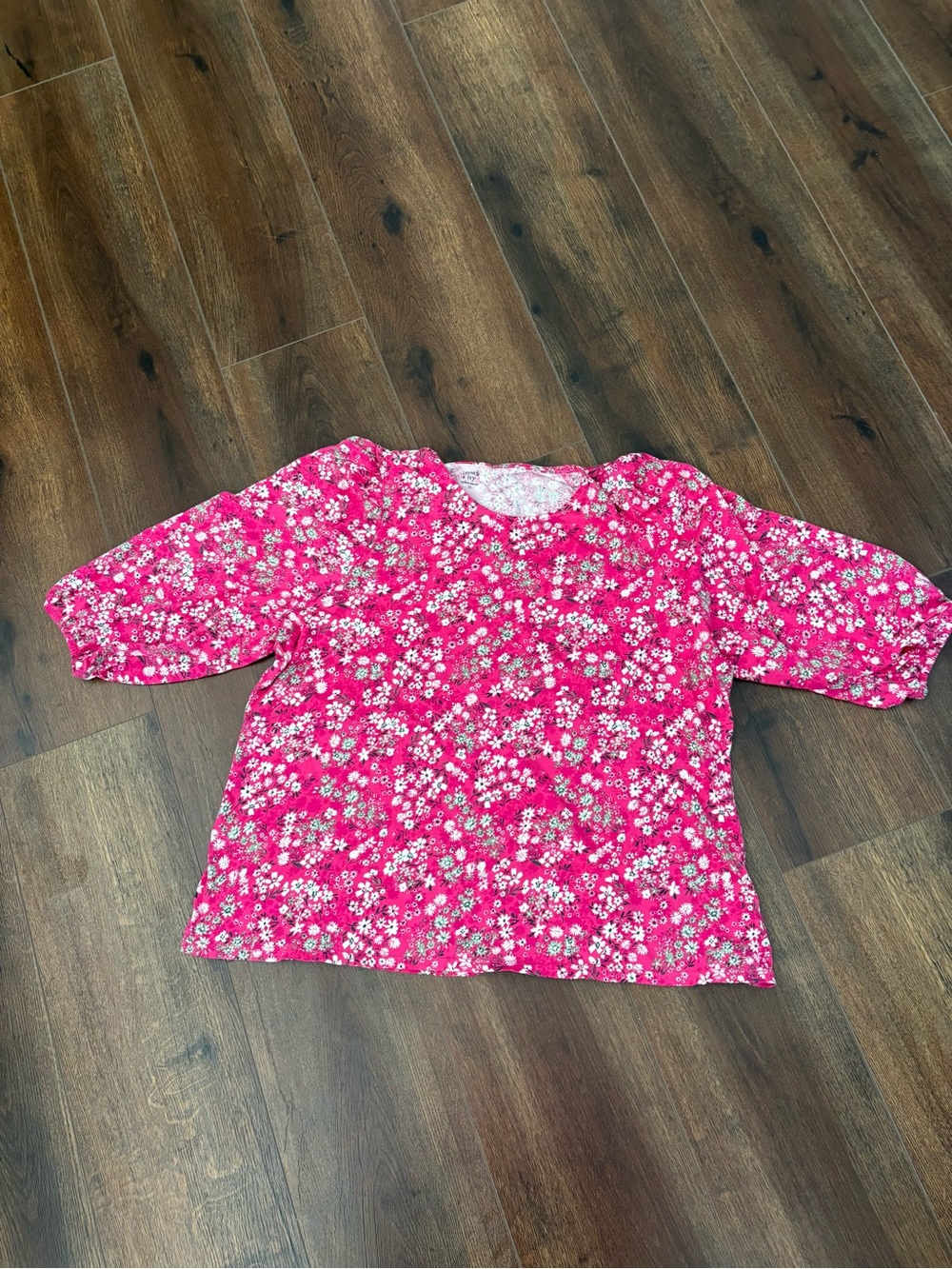 crown & ivy Pink Floral Long Sleeve Woman’s' Top